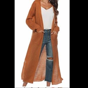 Burnt Orange Maxi Cardigan